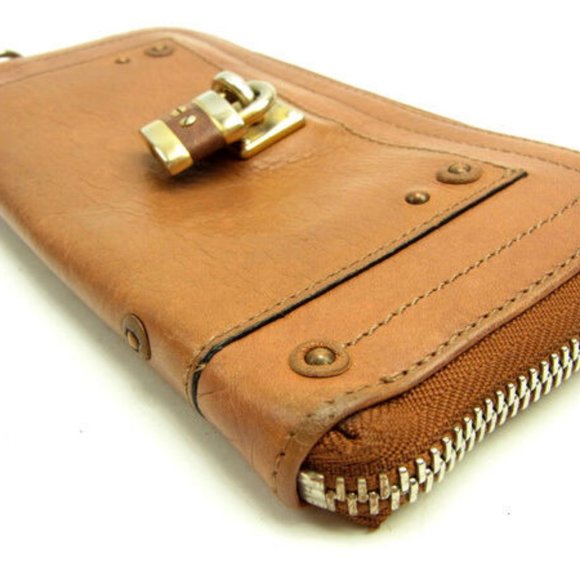 Chloe Wallet Purse Long Wallet Brown Gold Woman Authentic Used Y3560 - Picture 3 of 6